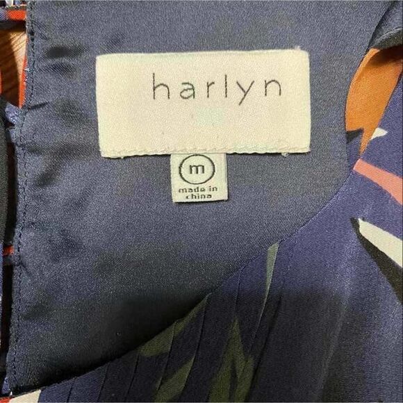 𝅺HARLYN 100% Silk Floral Blue Multicolored Pocket Dress Size M‎ - Picture 7 of 10